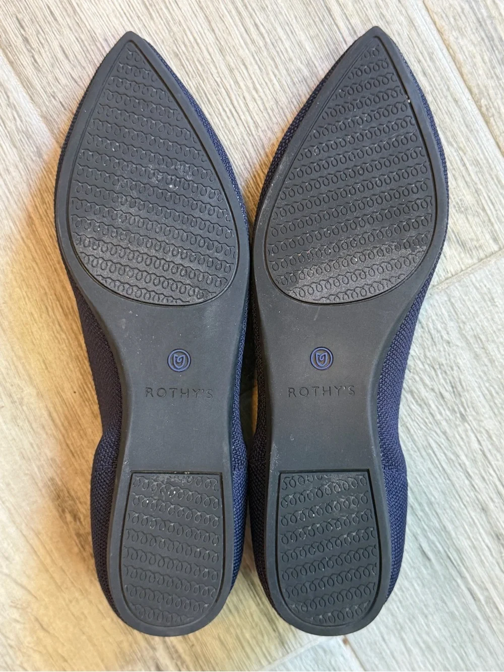 Rothy's The Point Maritime Navy Slip On Flats Ballet Shoes Women's USA Size 7.5